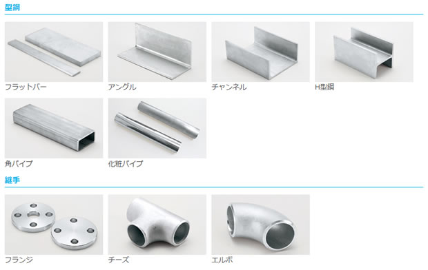 ステンレス板、型鋼