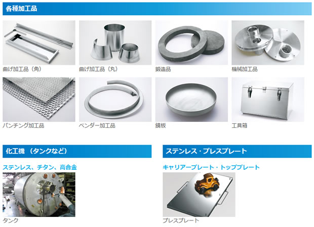 ステンレス板その他加工